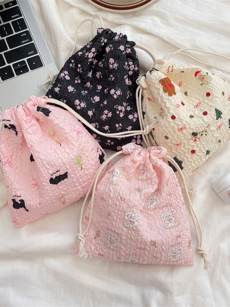 48151 Bundle Pocket Cute Bear Cartoon Drawstring Storage Bag Dustproof Portable Finishing Multifunctional Cloth Bag