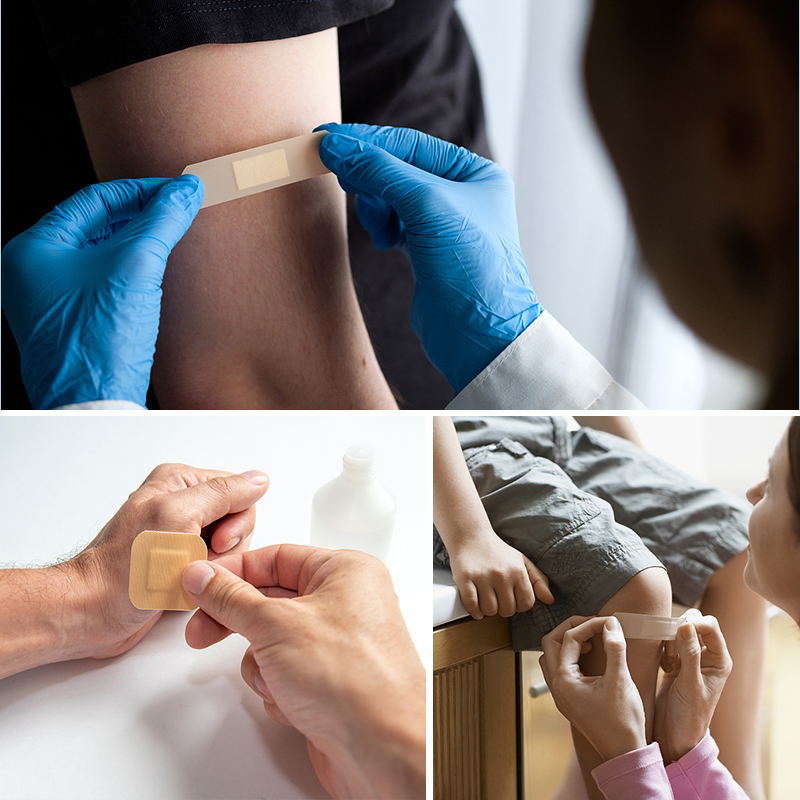 Cross-border foreign trade English PE hemostatic skin color elastic waterproof band-aid large breathable elastic band-aid