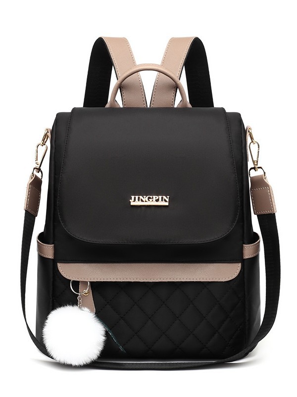 Backpack New 2025 Fashion Korean Oxford Cloth Crossbody Portable Simple Rhombic Travel Casual Women's Backpack