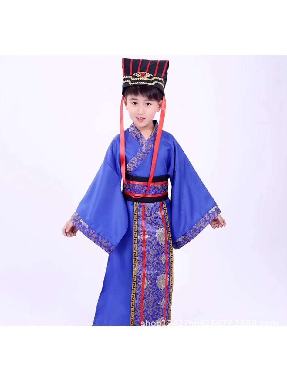 Children's Three Kingdoms Performance Costumes, Spring & Fall Han Dynasty, Boys' Textbook Drama Costumes, Zhuge Liang, Cao Cao, Lu Su, Male