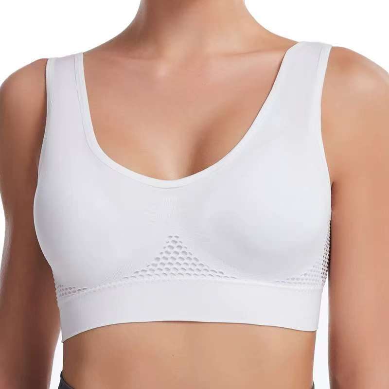 Tumu Cross-Border Yoga Sports Bra Cut Out Mesh Breathable Hole Large Size No Rims Sports Bra Vest for Women