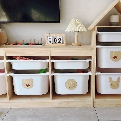 Children's Toy Storage Cabinet Multi-Functional Combination Storage Rack Drawer-Type Kindergarten Capacity Solid Wood Storage Box Factory