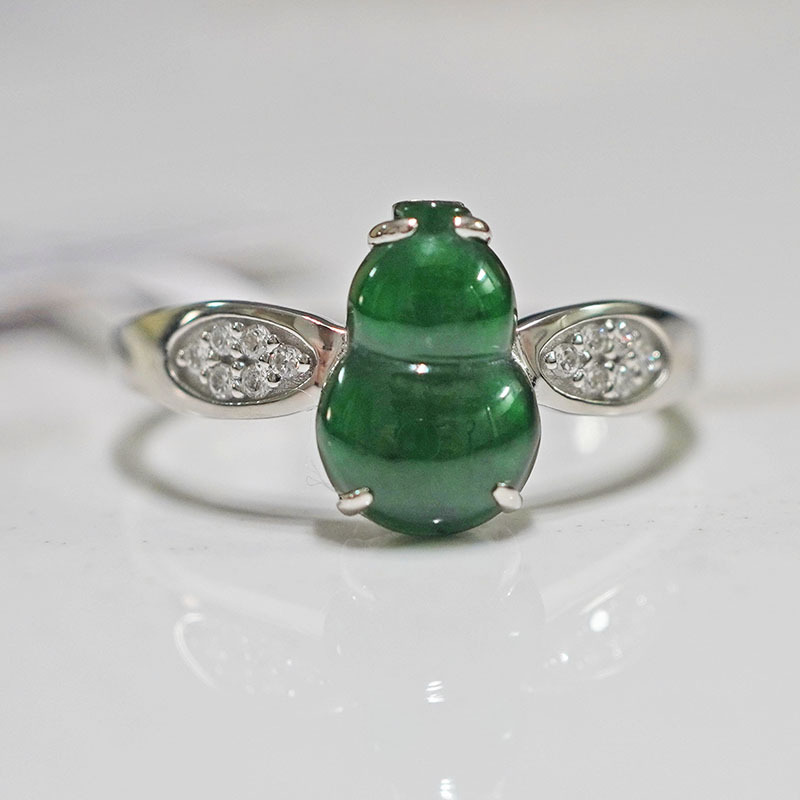 Pt950 Platinum Cultured Diamond Ring Female Gourd Niche