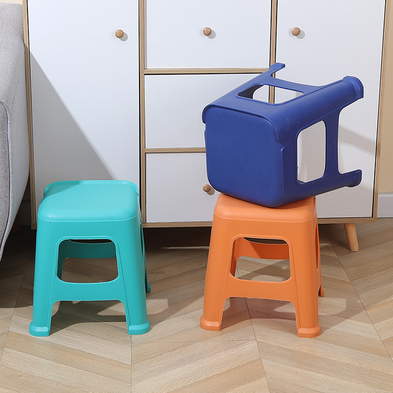Plastic Stool Living Room Bathroom Adult Real Thickened Large Dovetail Shoe Changing Stool Stool Stackable Stackable Stool