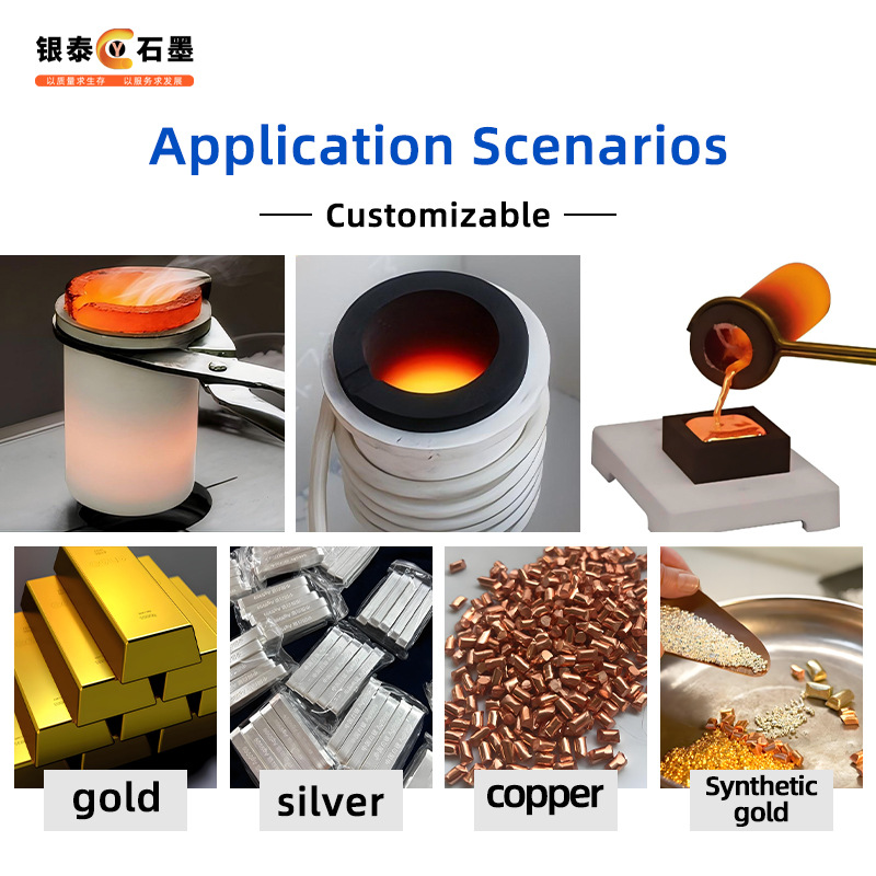 Graphite Crucible Manufacturer Wholesale High Purity Graphite Crucible Production Die-Casting Graphite Mold Gold and Silver Smelting Crucible Set