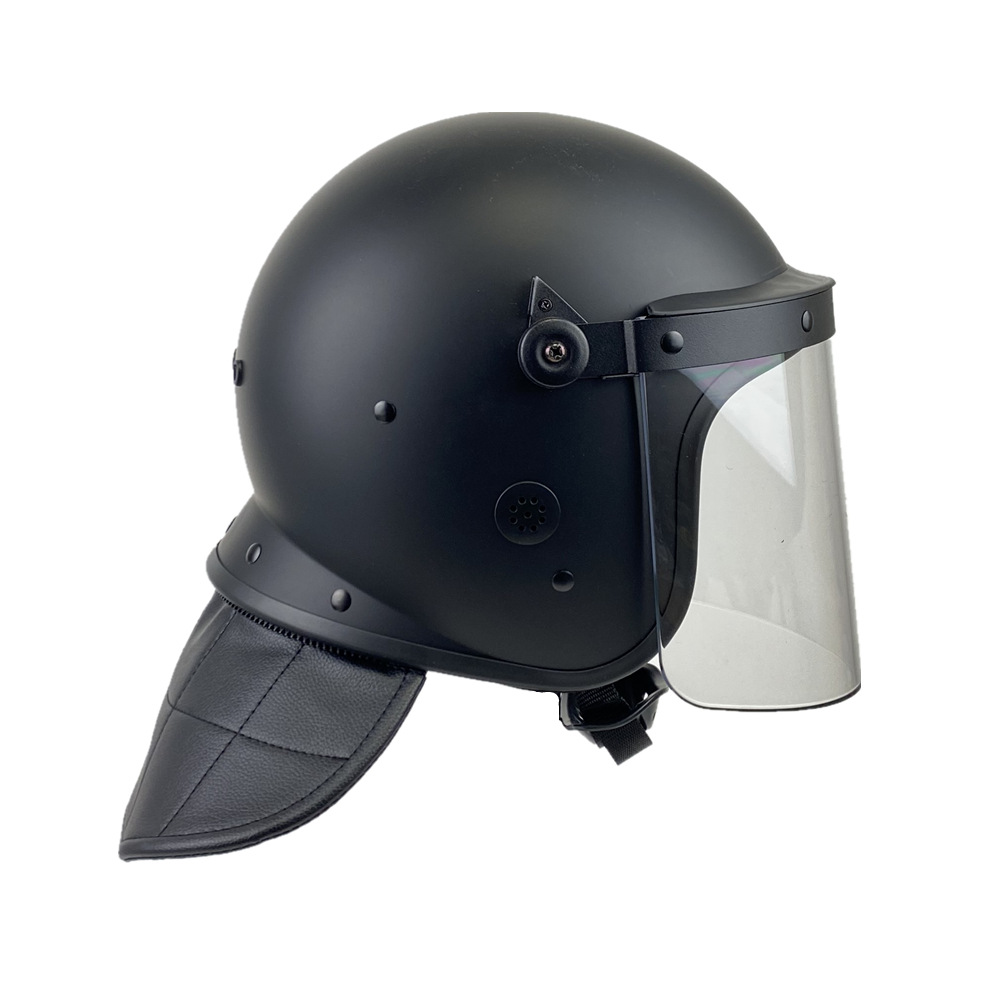 Factory Direct Sales of Regular Riot Helmets with Direct-Facing Mirrors, Matte Black with Regular Cloaks for Safety Protection and Head Protection Against Impact