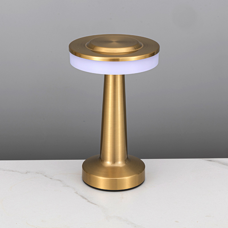 Cross-Border Creative Nordic Led Night Light with a High-End Feel for the Bedroom, USB Rechargeable Touch Iron Art Atmosphere Gift Dumbbell Table Lamp