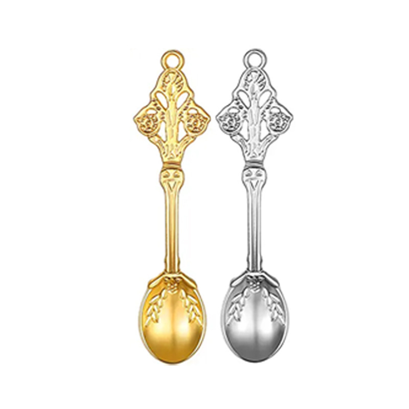 Gold, Silver, Copper, Iron, Multicolor with Ring Metal Small Smoke Shovel Earth Haojin Snuff Pot Smoke Spoon Medicine Spoon Smoke Cream Spoon
