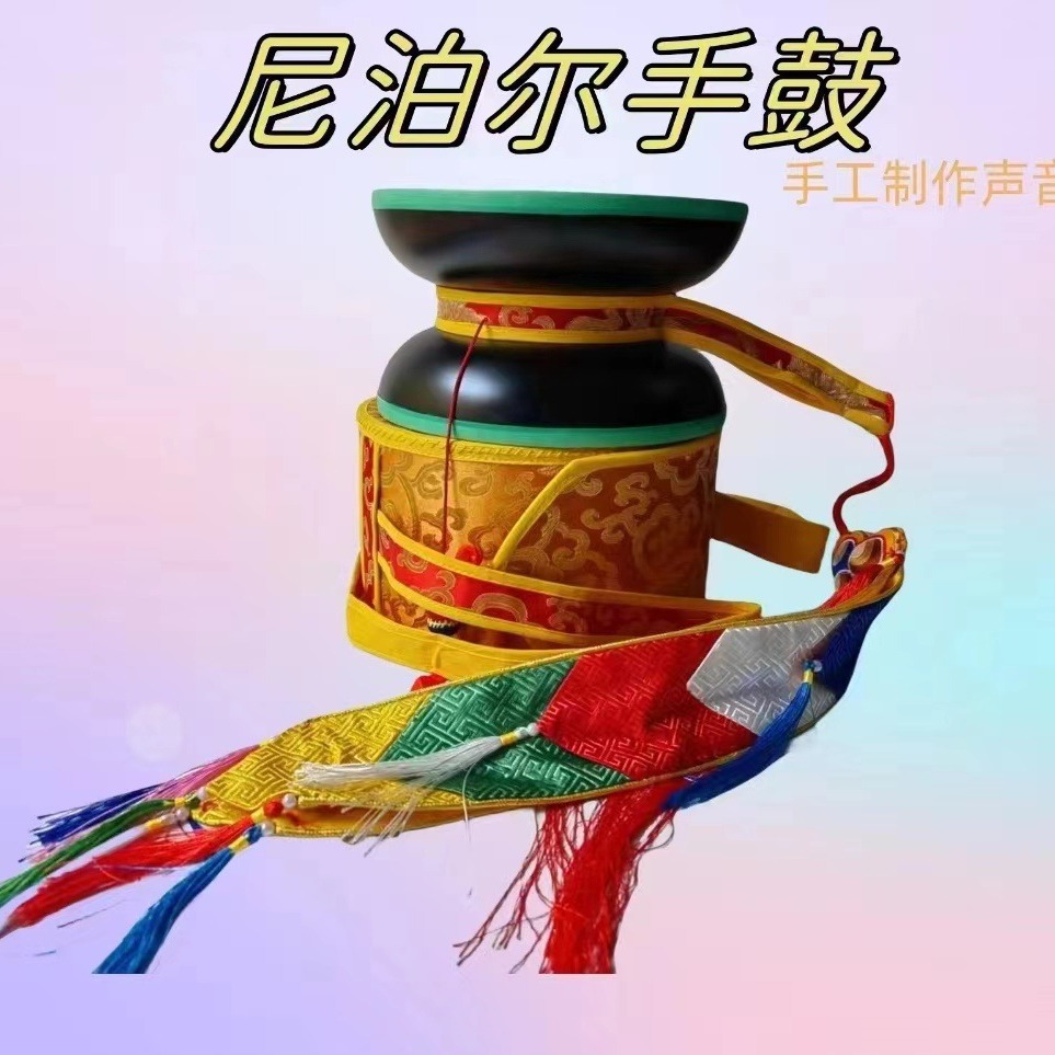 Ручной барабан ручной работы из Непала, дубовый барабан, мягкий молоток, стильный барабан Xizang, большой барабан черного цвета