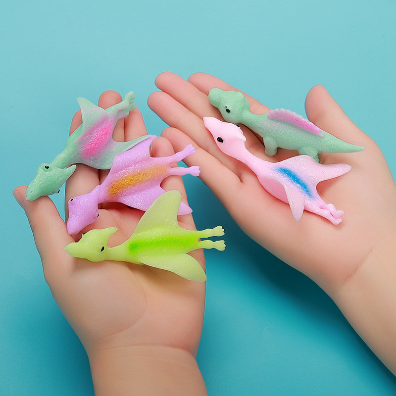 Catapult dinosaur fun toy finger Dart launch small dinosaur decompression soft glue cross-border new exotic supply wholesale