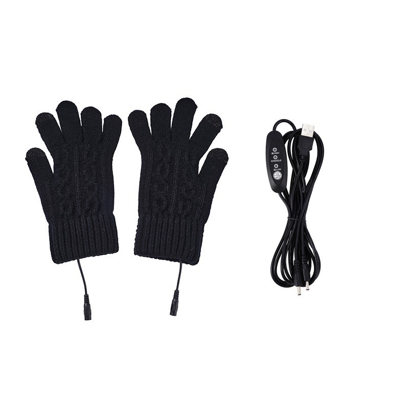 New USB Gloves USB Heated Gloves Large Size Temperature-Adjustable Power Bank Electric Heating Thickeneded Touch Screen to Keep Warm