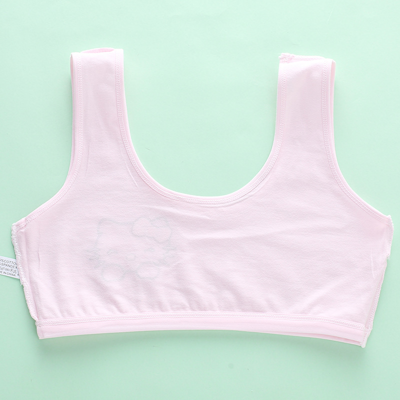 in stock Girls' Underwear Developing Primary School Girls Thin Anti-bump Pure Cotton Sling Base Small Vest Cross-border
