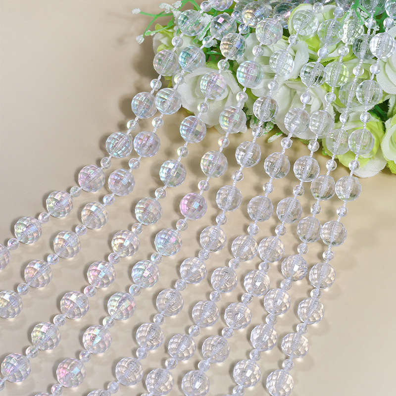 Acrylic String Curtain Bead Curtain Transparent Connected Beads Crystal Bead String Wedding Aisle Ceiling Door Curtain Decoration Material Modern
