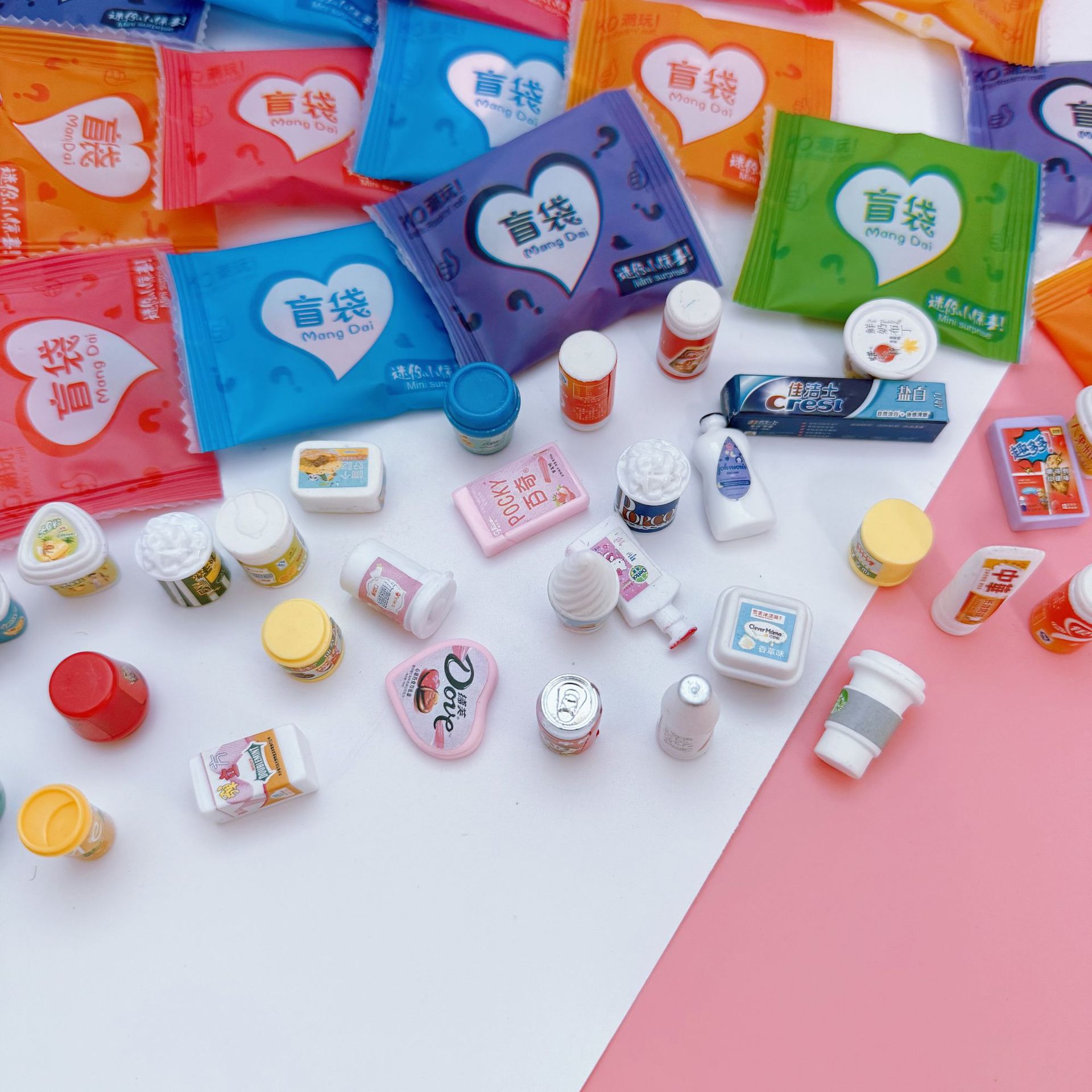 Internet Celebrity Blind Bag Miniature Food Toy Mini Model Toy Artificial Supermarket Snacks Beverage Wine Bottle Jewelry Small Ornaments