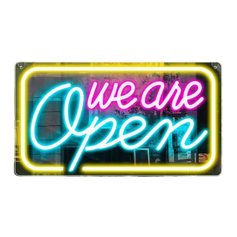 Cross-Border Open Neon Light Luminous Characters in Business USB Port Acrylic Led Bar Shape Neon Light Sign Factory
