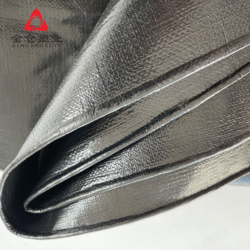 New material black silver 220g PE plastic tarpaulin canvas sunshade color striped cloth sunscreen dustproof rainproof waterproof tarpaulin