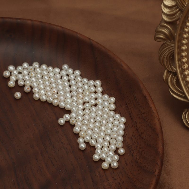 Strong Luster, Perfectly Round 3mm Half-Drilled Round Beads, Loose Natural Freshwater Pearls, DIY Jewelry Accessories Materials, in Stock Wholesale