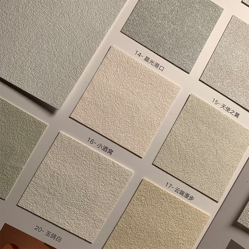 B1 Level Flame-Retardant Top Finished Art Paint Wall Covering, Elegant Crystal Stone, High-End French Light Luxury, Living Room and Bedroom, Cream Color