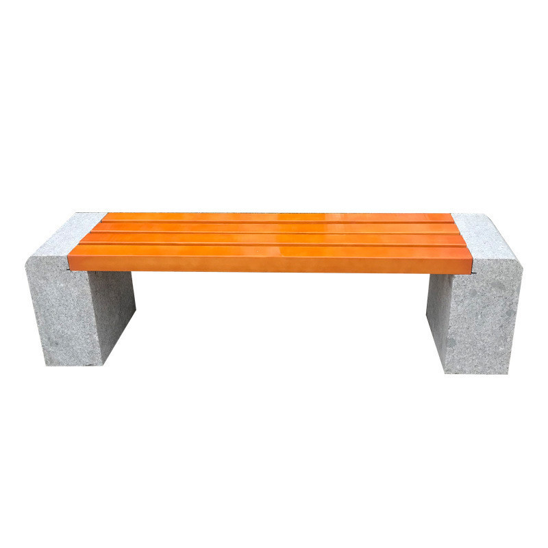 Stone Bench, Stone Carved Stone Bench, Wooden Strip Granite Sesame Gray Sesame White Stone Bench Factory Customized According to Requirements