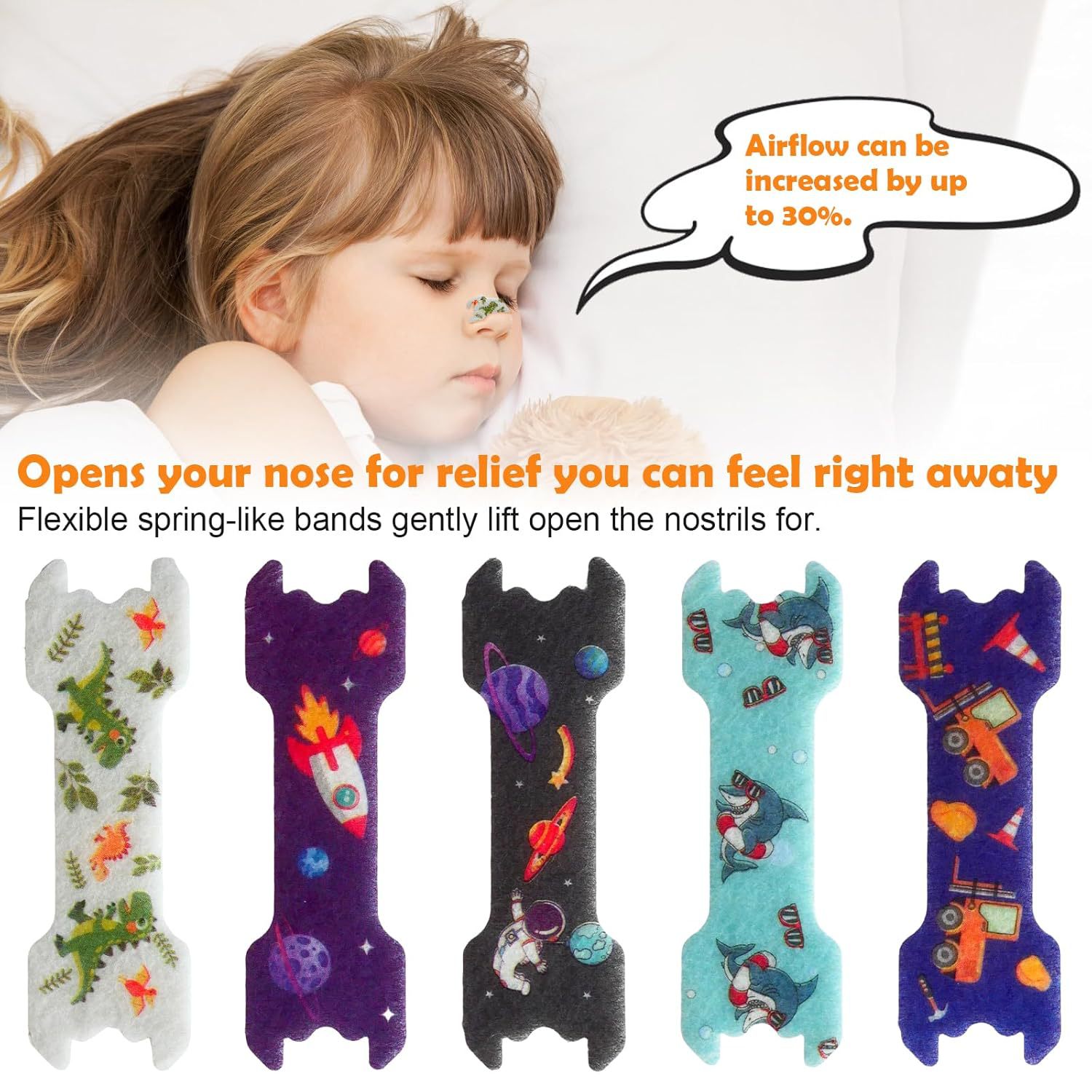 Cross-border Children's Ventilation Nose Sticker Cartoon small size Children's Nasal Sticker Relieve Breathing Snoring Strip Children's Sleep Nose Sticker
