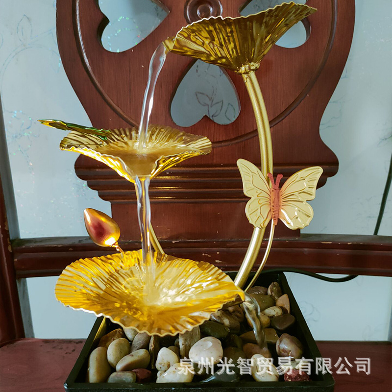 Factory Direct Nordic light luxury home accessories iron flowing water decoration humidifier desktop decoration office wholesale