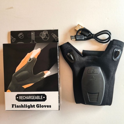 Led Flashlight Luminous Fishing Gloves Repair Lighting Finger Light Manufacturer Outdoor Charging Half-Finger Night Fishing Gloves