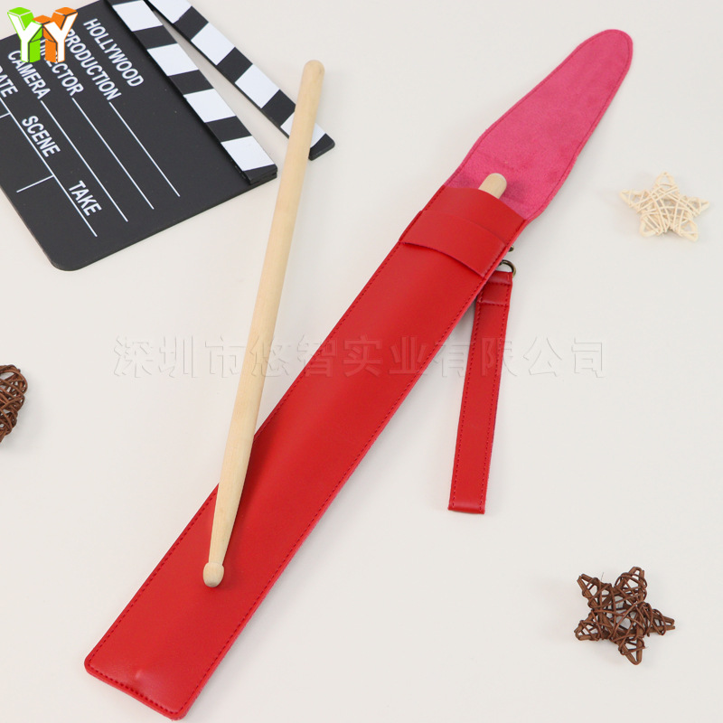 Drum Set Drumstick Bag Personalized Drumstick Storage Bag Drumstick Rack PU Waterproof Leather Hand Carrying Knocking Instrument Leather Case