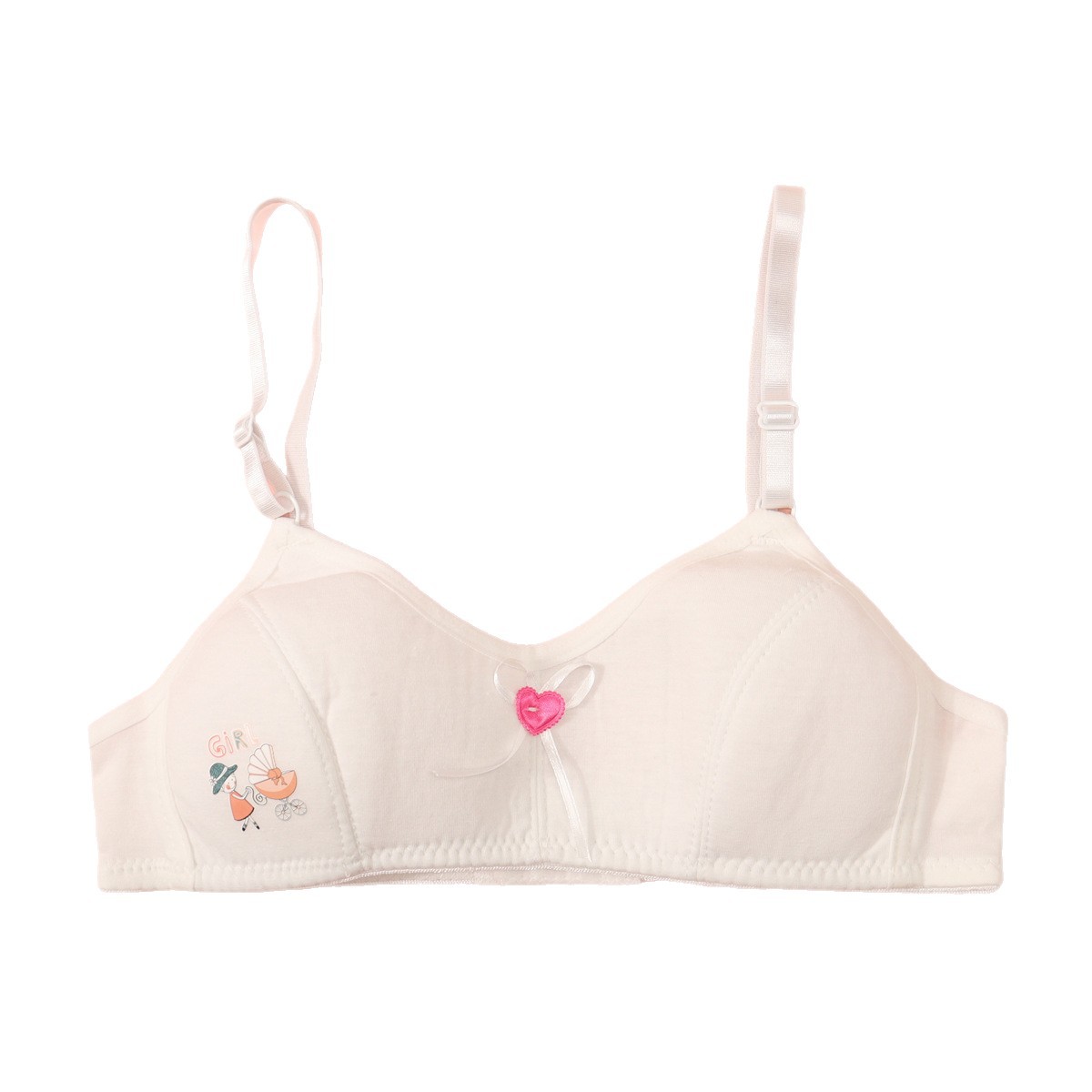 High School Student Girl's Intimates, Female Junior High School Student's Three-Stage Adolescent Development Period Thin Fixed Cup Bra