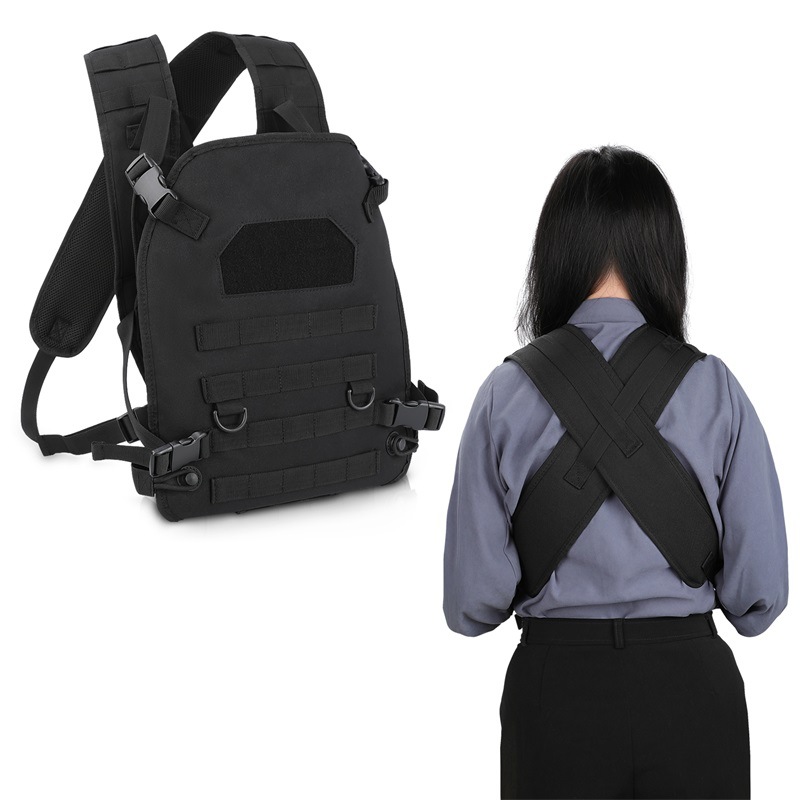 In stock baby walking artifact baby carrier black 900D polyester material load-bearing baby front carrier