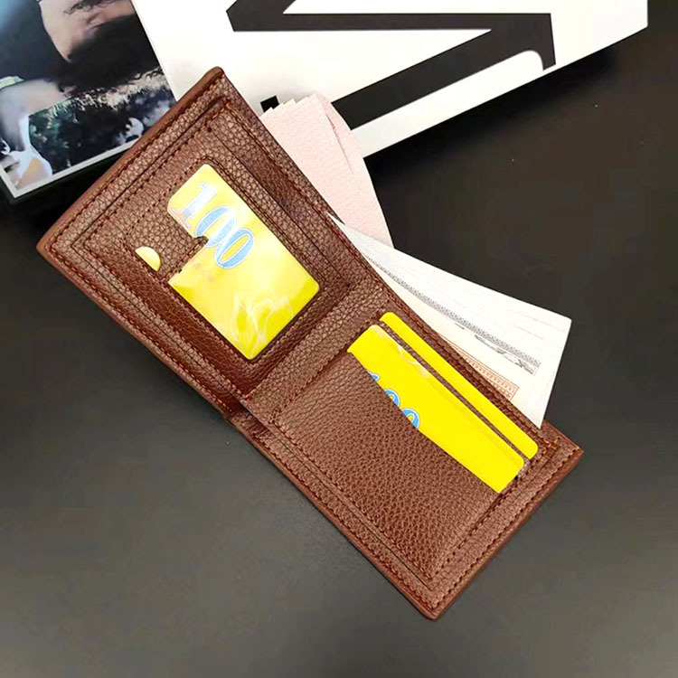 Short wallet with zipper men's wallet Horizontal Men's wallet wholesale ultra-thin student two-fold simple PU leather