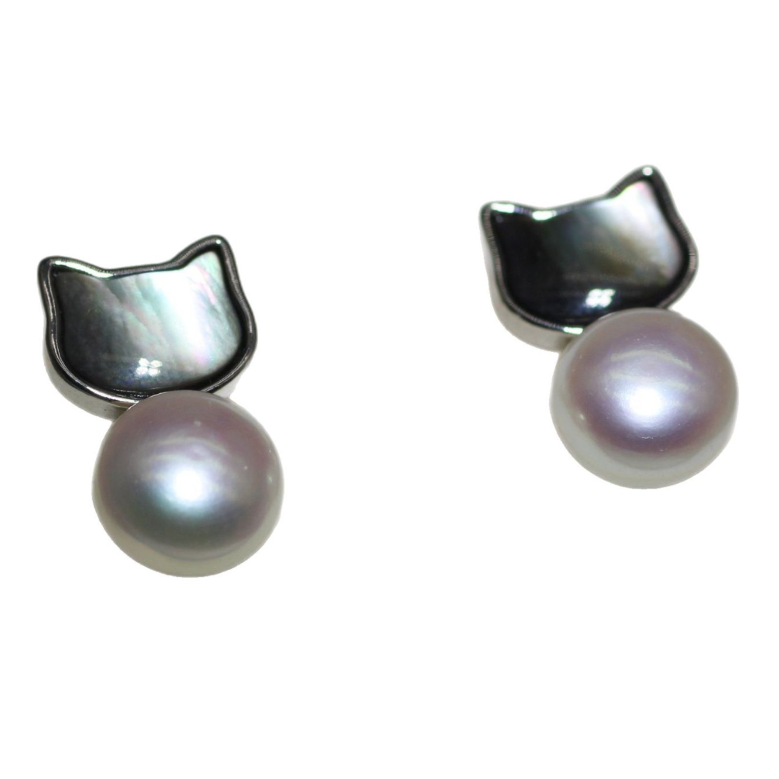 S925 Silver Needle Gold Plated Summer New Pearl suit Natural Freshwater Pearl Cute Small Animal Stud Earrings Necklace