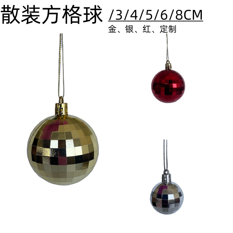 Оптовая партия пластиковых квадратных шаров с электропокрытием 3/4/5/6/8 см для украшения на Рождество и праздники
