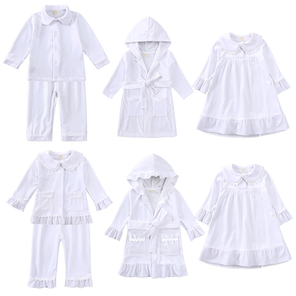New children's bathrobe gold velvet boys and girls home clothing autumn and winter children's nightgown wholesale agent