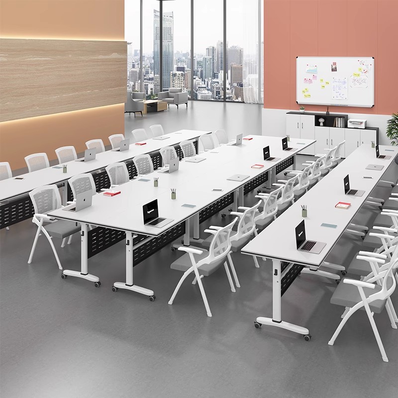 Foldable Training Table Conference Table and Chair Combination Removable Splicing Multi-Functional Office Desk Double Desk