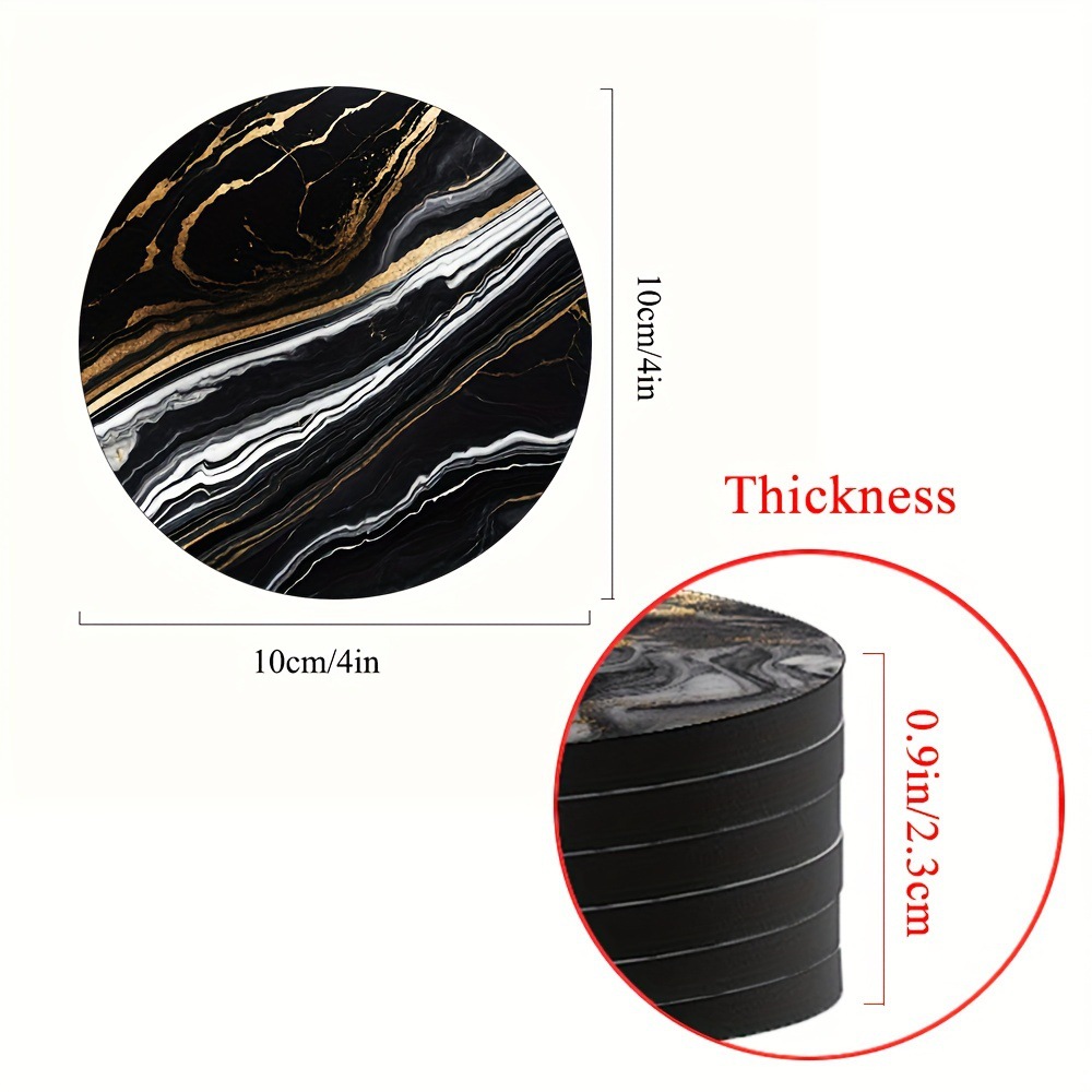 Cross-border imitation marble pattern wooden coasters placemat home pot mat insulation mat factory wholesale kitchen bar decoration