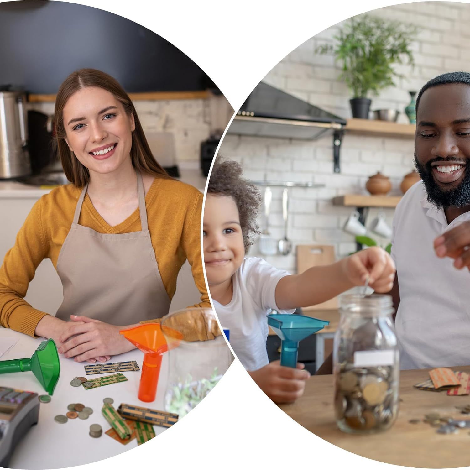 Coin Wrappers Funnel Shape Coin Counting Tube for Dollar Coin Nickel Coin Sieve Tray