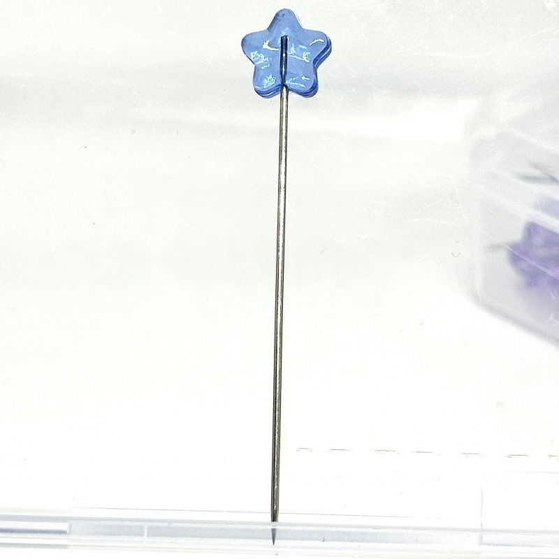 Cross-Border Supply of 10,000 Pieces of Transparent Three-Dimensional Star Pins for DIY Crafts, Five-Pointed Star Pins with Large Heads