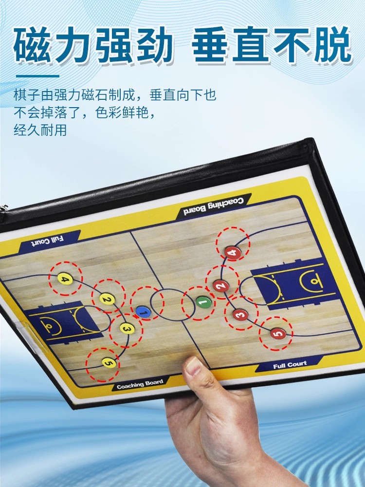 Basketball Tactical Board Foldable Professional Coaching Board Training Student Version Magnet Bracket Tactical Football Notebook