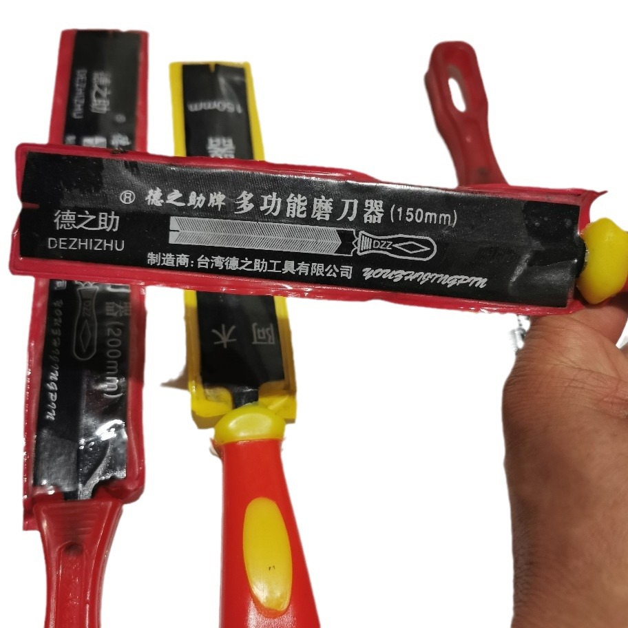 Hardware Stall Dezhizhu Knife Sharpener File Diamond-Shaped Red Handle Saw File Tool Sharp Export Model