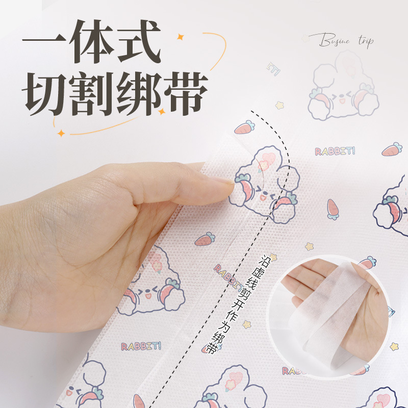 Disposable printing four-piece set travel Hotel B & B portable disposable non-woven bed sheet set