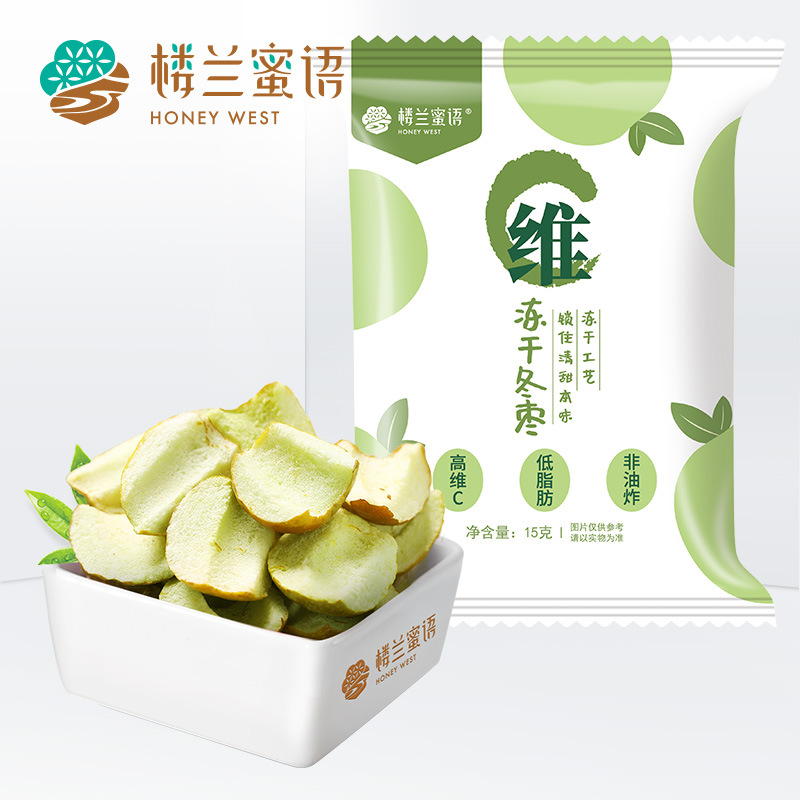 Лоулан Мию замороженные сушеные зеленые сладкие сердечки зимнего жужуба 15г пакеты специальность Синьцзяна вкусные хрустящие закуски из жужуба