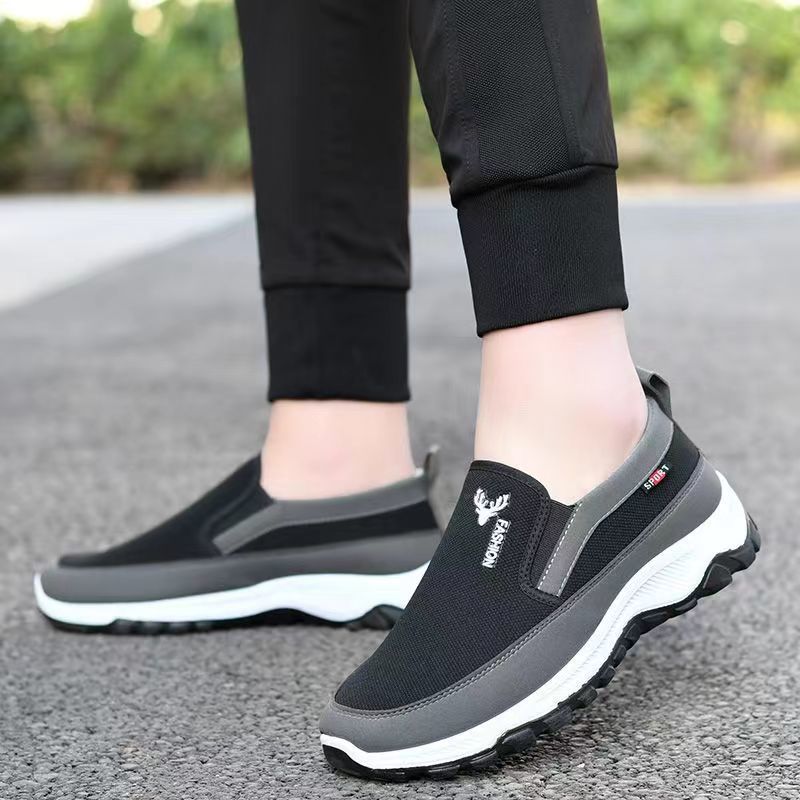 Summer Flying Woven Men's sneaker Men's Running Shoes Mesh Men's Shoes Middle-aged and Old Dad's Casual Comfortable Non-slip