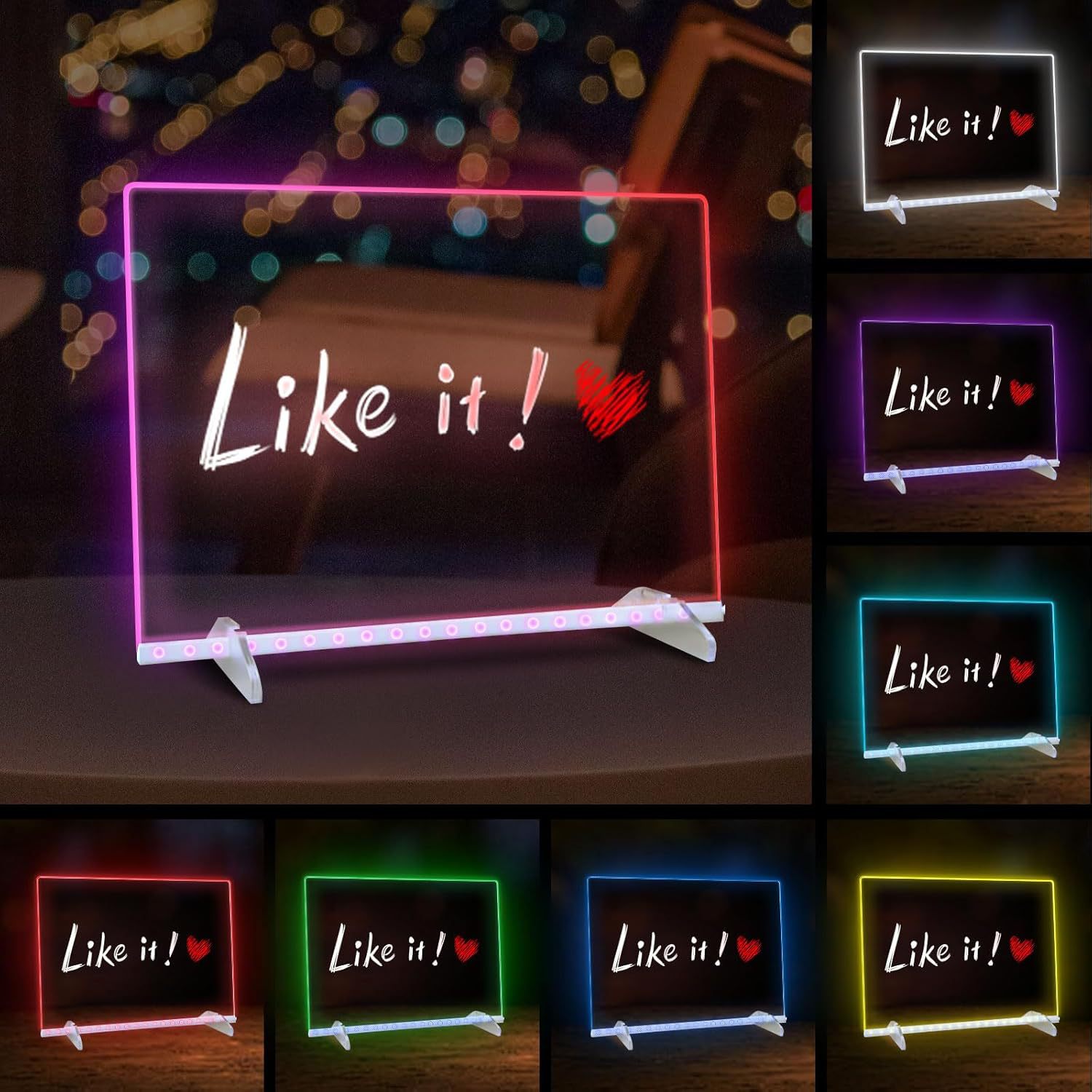 Handwriting fluorescent board LED luminous acrylic transparent writing board billboard stall shop menu display board