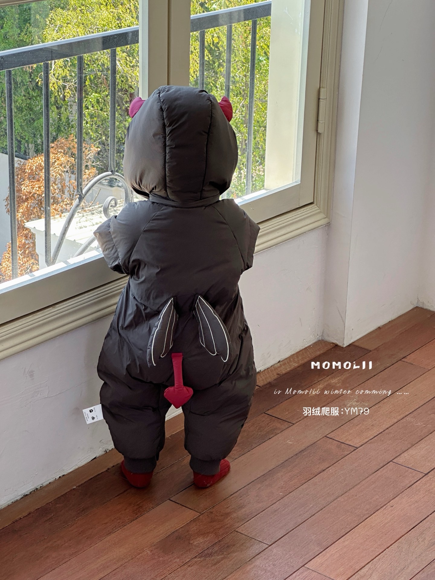 Momoli Baby down Jumpsuit Super Cute White Duck down Outing Clothes Baby Winter Warm Crawling Clothes