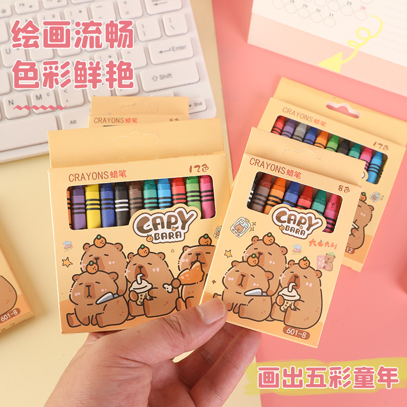 Kapibala Kidsren's Painting Crayons 8 Colors/12 Colors Set Safe, Non-Toxic and Easy to Color Baby Graffiti Painting Pen