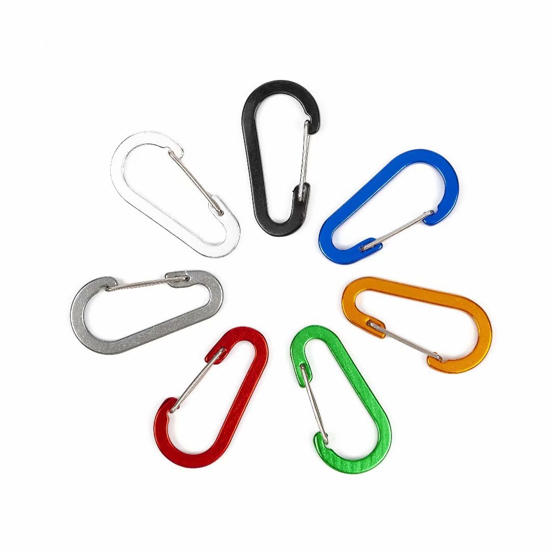 Carabiner No. 5 Flattened Steel Wire Gourd Carabiner Special-shaped Fully Flat Aluminum Alloy Carabiner S-shaped Spring Hook