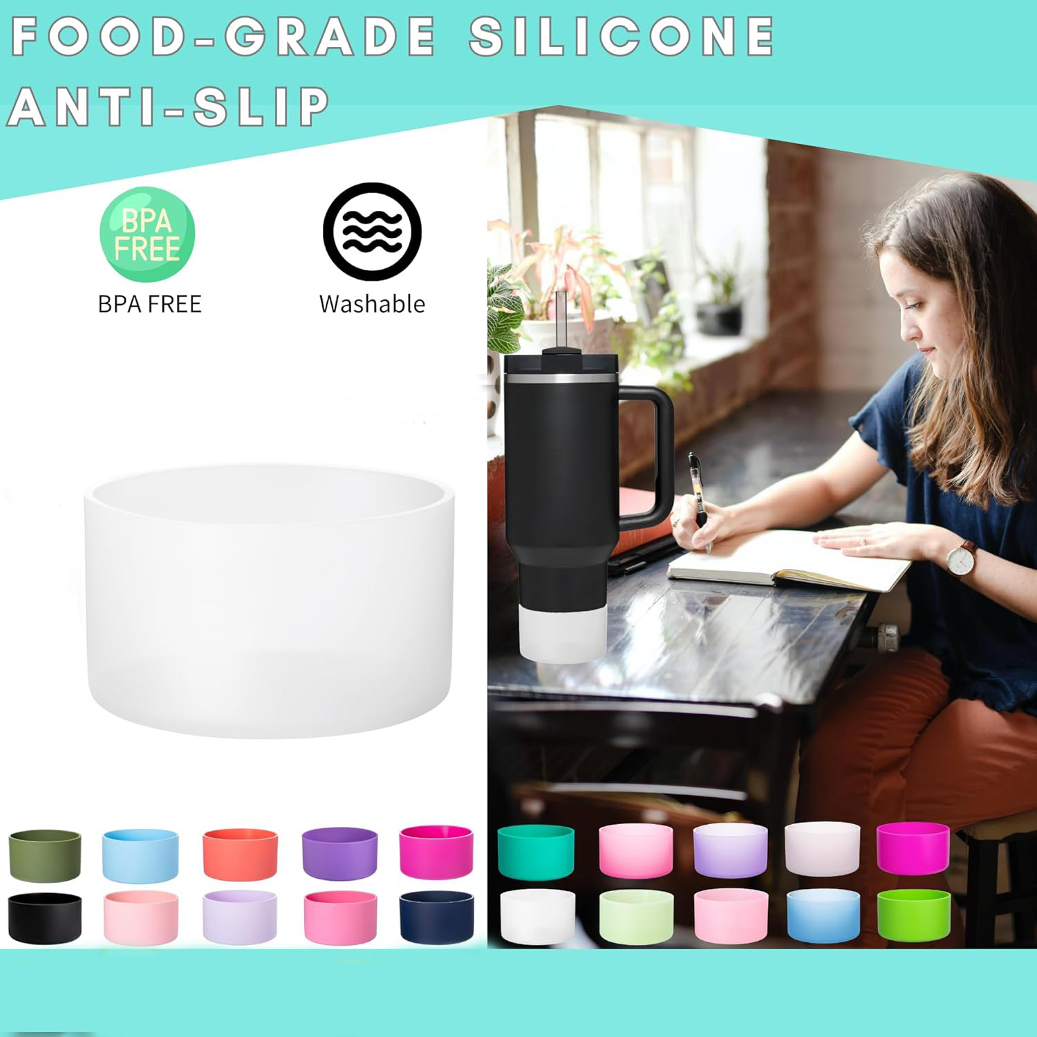 Cross-border Hot-selling hydro flask Silicone Cup Cover Anti-slip Cover Anti-scald Heat Insulating Silicone Cover Space Cup Shock Absorbing Cover