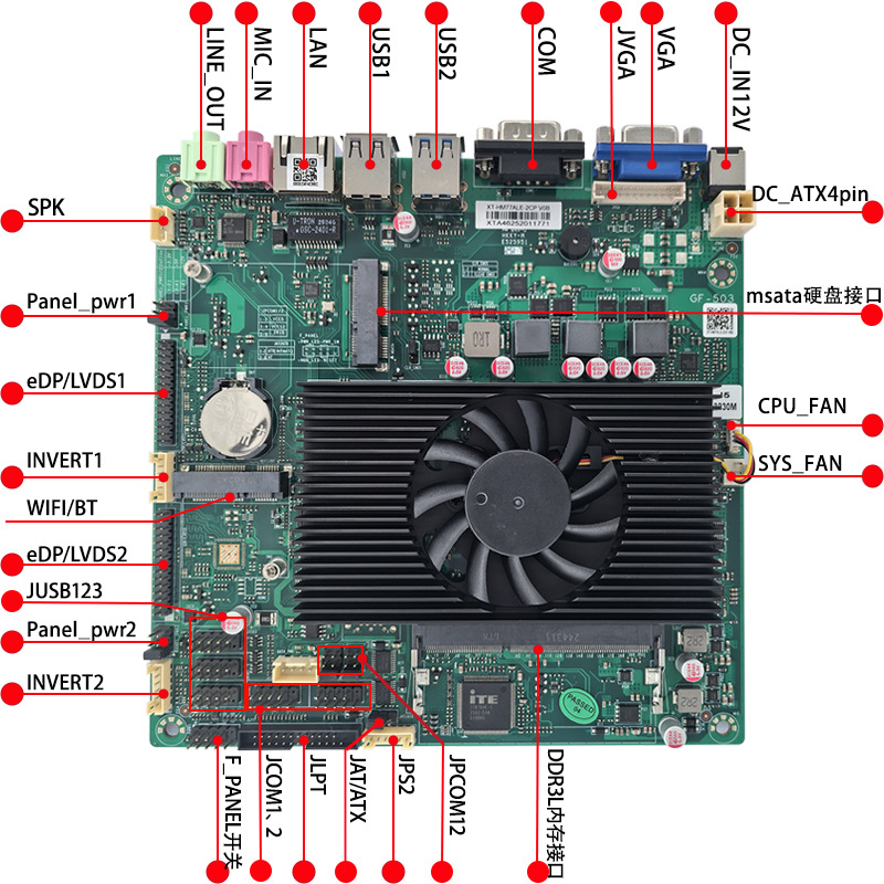 I3 2350m Cash Register Motherboard X86 Industrial Control Motherboard Advertising Machine All-In-One Motherboard Itx Dual Screen Lvds/Edp