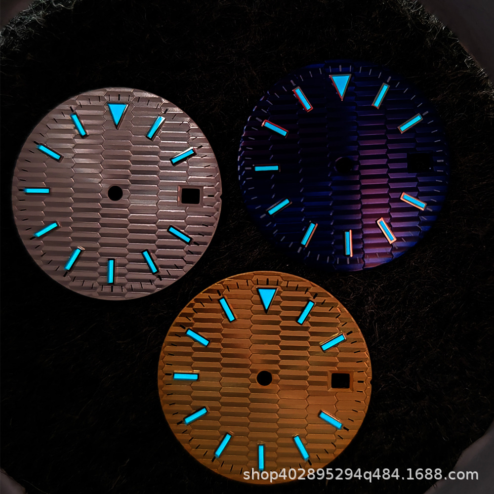 Watch dial 28.5mm blue luminous dial suitable for 8215 ETA2824 2836 movement literal