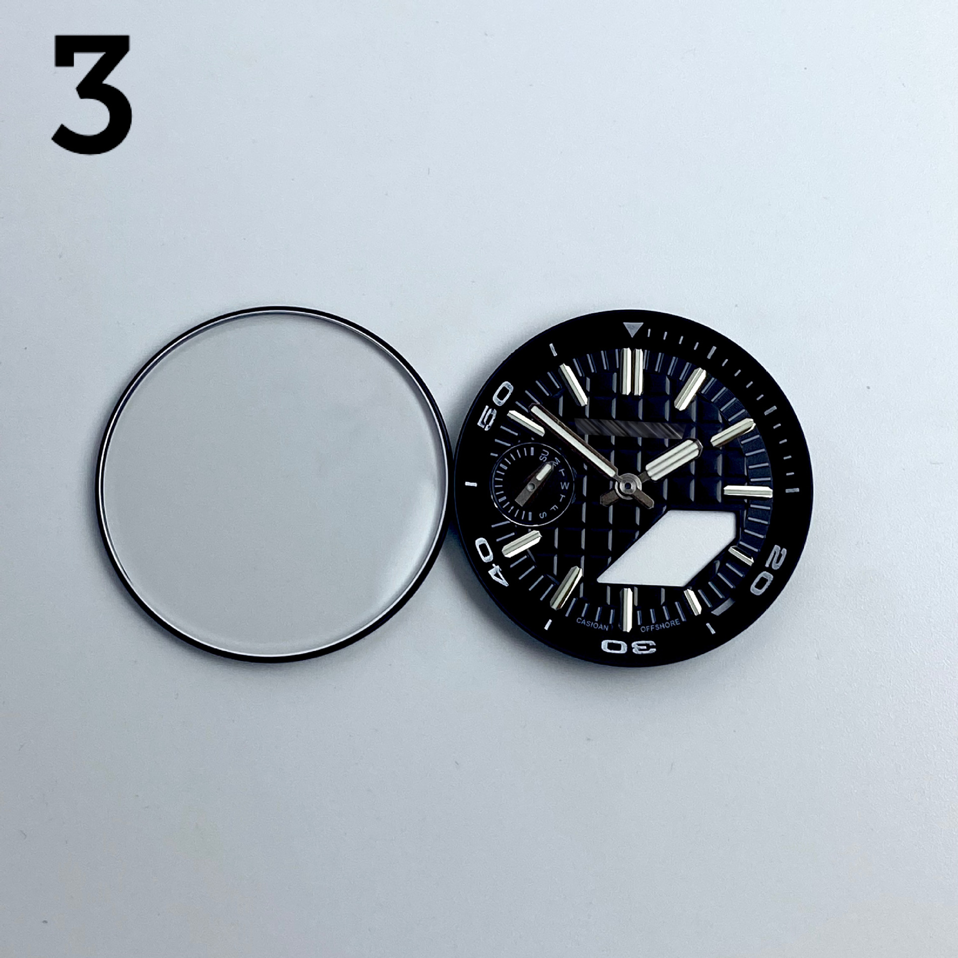 GA2100 farm Oak modified metal dial literal plate surface inner shadow ring pointer sapphire lens four sets